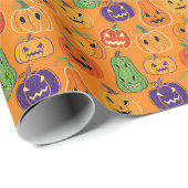 Halloween Pompoen Cadeaupapier (Rol Hoek)