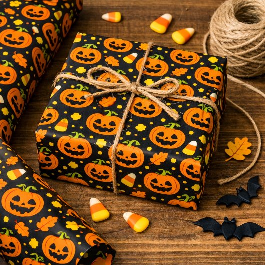 Halloween Pompoen Cadeaupapier