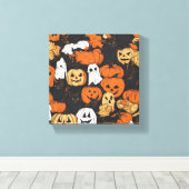 Halloween Pompoen Canvas Afdruk (Insitu (Houten vloer))