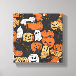 Halloween Pompoen Canvas Afdruk
