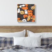 Halloween Pompoen Canvas Afdruk (Insitu (Slaapkamer))