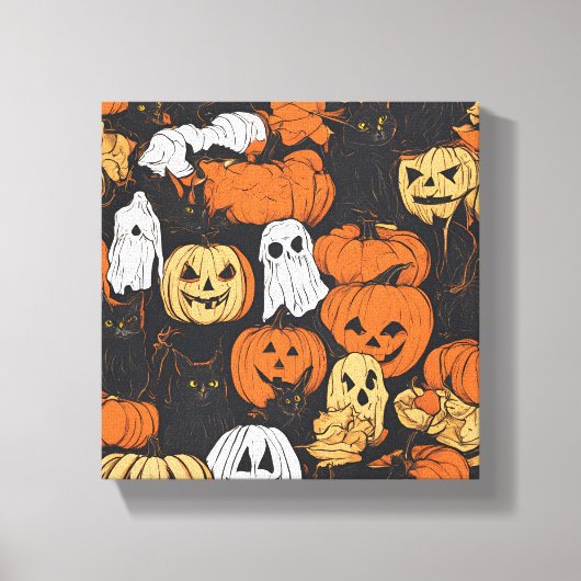 Halloween Pompoen Canvas Afdruk (Voorkant)