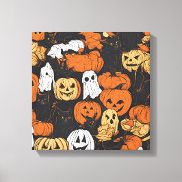 Halloween Pompoen Canvas Afdruk