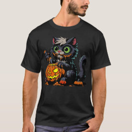 Halloween Pompoen Carving Cat T-shirt
