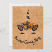 Halloween pompoen Carving Party Eenhoorn Kaart (Voorkant)