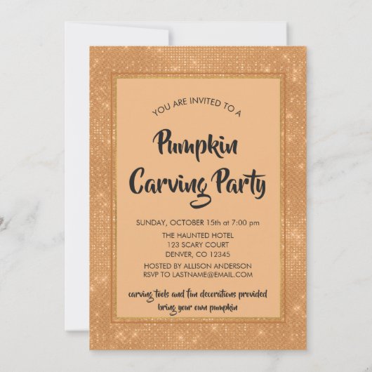 Halloween pompoen Carving Party Eenhoorn Kaart (Achterkant)