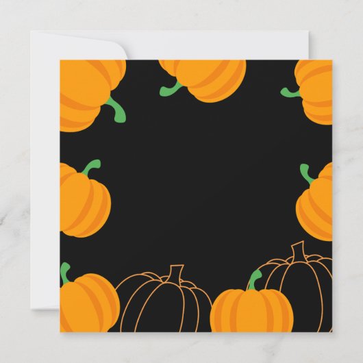 Halloween Pompoen Carving Party Sinaasappel en zwa Kaart (Achterkant)