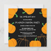 Halloween Pompoen Carving Party Sinaasappel en zwa Kaart (Voorkant)