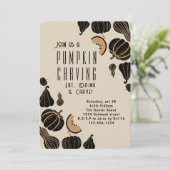 Halloween pompoen carving party uitnodigingen (Staand voorkant)