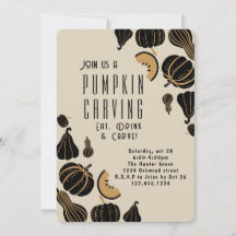 Halloween pompoen carving party uitnodigingen