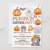 Halloween pompoen Carving Party voor kinderen en v Kaart (Voorkant)