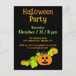 Halloween Pompoen Carving Zwart Sinaasappel Groen  Briefkaart