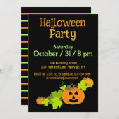 Halloween Pompoen Carving Zwart Sinaasappel Groen  Kaart (Voorkant / Achterkant)