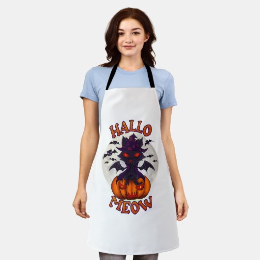 Halloween pompoen Catoween Schort (Gedragen)