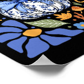 Halloween Pompoen Chinoiserie Blauw & Kamp; Witte Poster (Hoek)