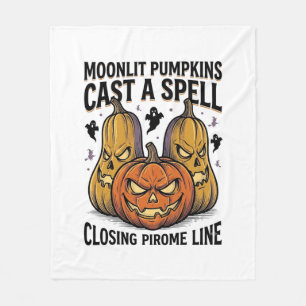 Halloween Pompoen Citaat Maanlicht Jack O Lantern  Fleece Deken