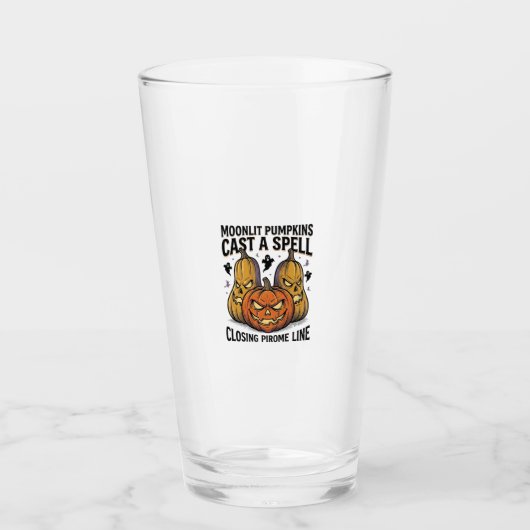 Halloween Pompoen Citaat Maanlicht Jack O Lantern Glas (Voorkant)