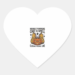 Halloween Pompoen Citaat Maanlicht Jack O Lantern  Hart Sticker