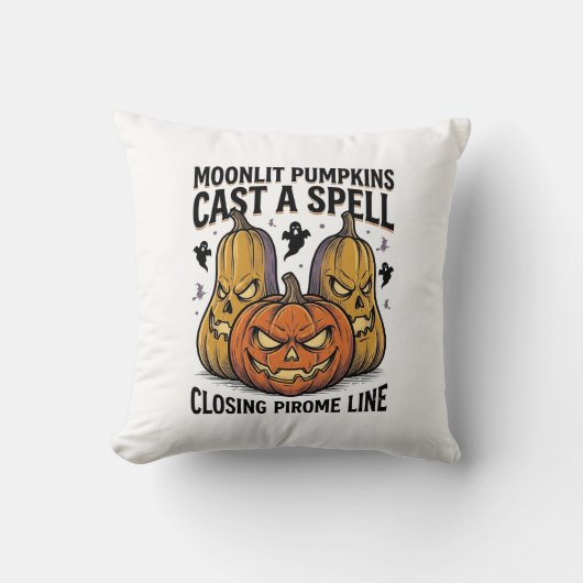Halloween Pompoen Citaat Maanlicht Jack O Lantern Kussen (Voorkant)