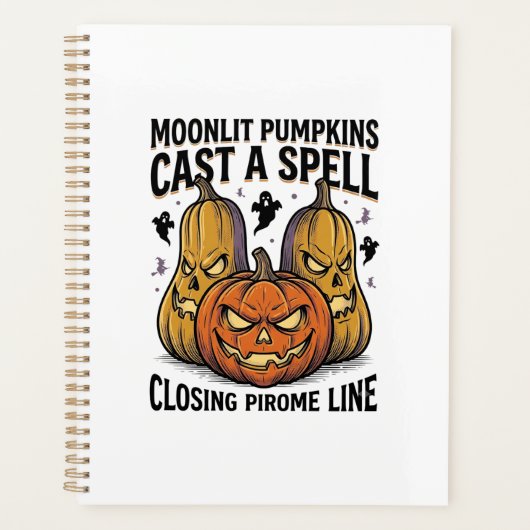 Halloween Pompoen Citaat Maanlicht Jack O Lantern  Planner (Voorkant)