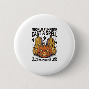 Halloween Pompoen Citaat Maanlicht Jack O Lantern  Ronde Button 5,7 Cm