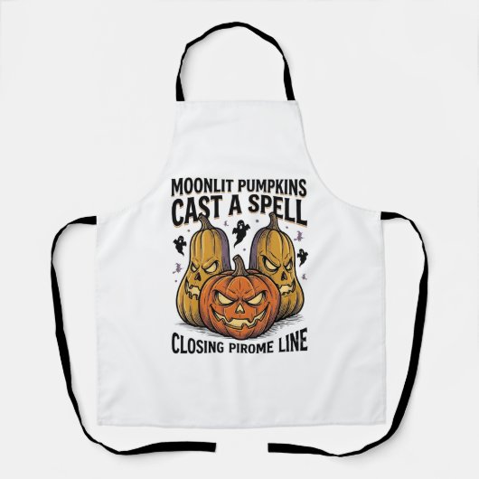 Halloween Pompoen Citaat Maanlicht Jack O Lantern  Schort (Voorkant)