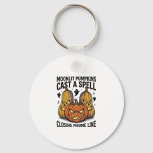 Halloween Pompoen Citaat Maanlicht Jack O Lantern  Sleutelhanger