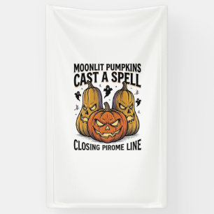 Halloween Pompoen Citaat Maanlicht Jack O Lantern  Spandoek
