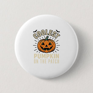 Halloween Pompoen Coolste Op Het Perceel Vintage_1 Ronde Button 5,7 Cm