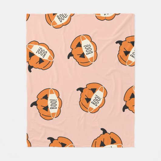 Halloween Pompoen:  Corona Design Fleece Deken (Voorkant)
