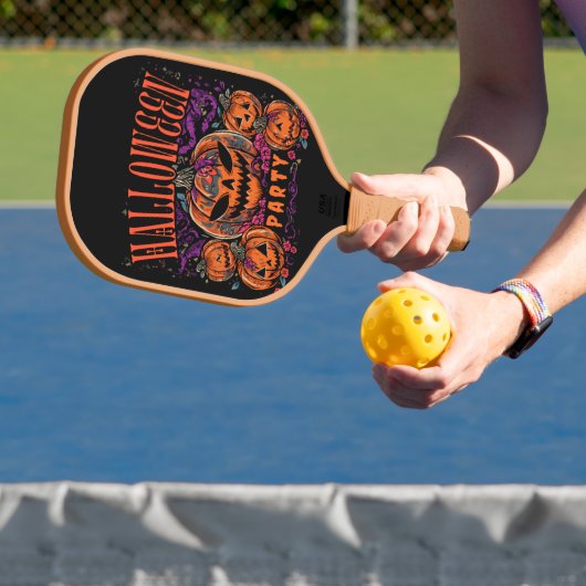 Halloween, Pompoen Coven Bloei, Gotisch Pickleball Paddle (Insitu)