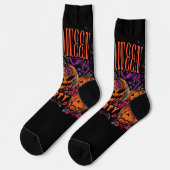 Halloween, Pompoen Coven Bloei, Gotisch Sokken (Links)