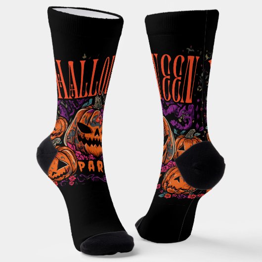 Halloween, Pompoen Coven Bloei, Gotisch Sokken (Gebogen)
