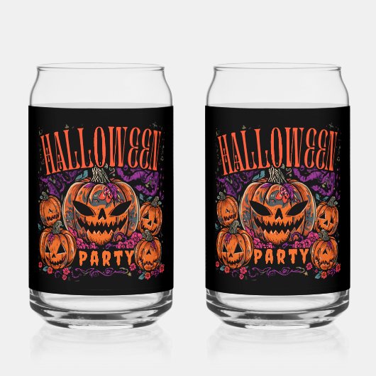 Halloween, Pompoen Coven Bloom, Gotisch Blikvorm Glas (Voorkant)