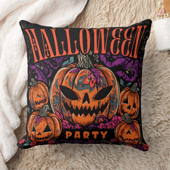 Halloween, Pompoen Coven Bloom, Gotisch Kussen (Deken)
