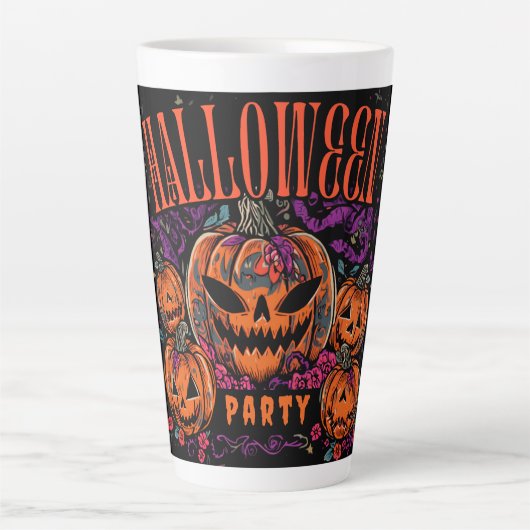 Halloween, Pompoen Coven Bloom, Gotisch Latte Mok (Voorkant)
