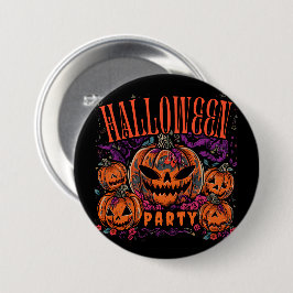 Halloween, Pompoen Coven Bloom, Gotisch Ronde Button 7,6 Cm