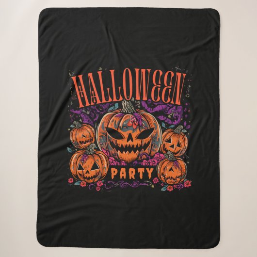 Halloween, Pompoen Coven Bloom, Gotisch Sherpa Deken (Voorkant)