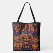 Halloween, Pompoen Coven Bloom, Gotisch Tote Bag (Achterkant)