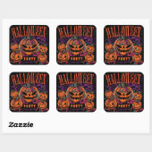 Halloween, Pompoen Coven Bloom, Gotisch Vierkante Sticker (Vel)