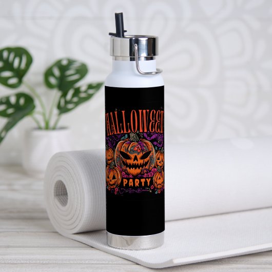 Halloween, Pompoen Coven Bloom, Gotisch Waterfles (Yoga (Gedraaid) )