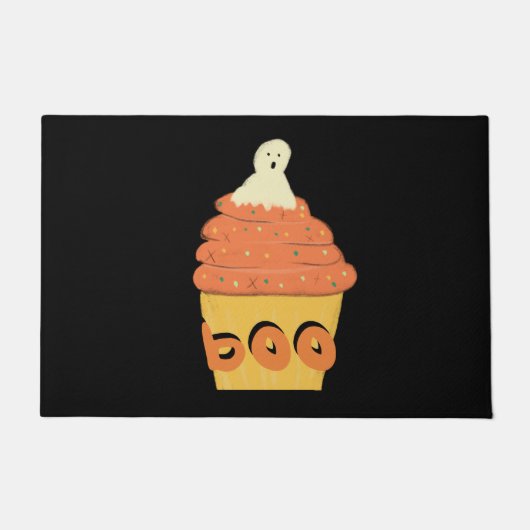 Halloween Pompoen Cupcake Geest Topper Strooisel Deurmat (Voorkant)