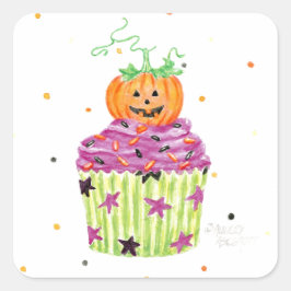 Halloween Pompoen Cupcake Stickers