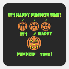 Halloween Pompoen Cute Feest Pret Vierkante Sticker