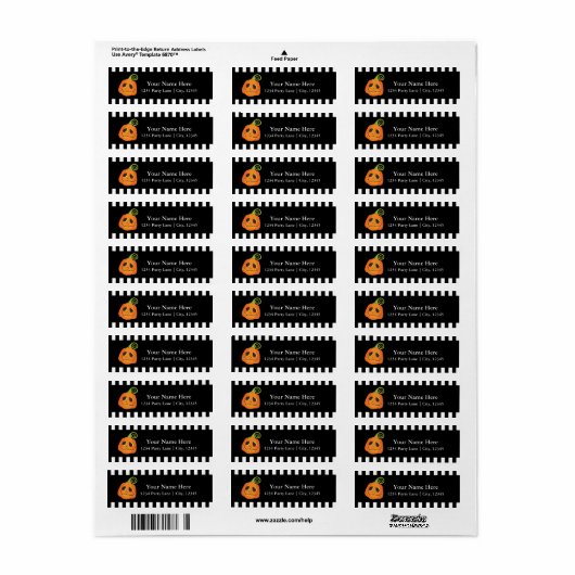 Halloween Pompoen Cute Whimsical Uitnodiging Etiket (Full Sheet)