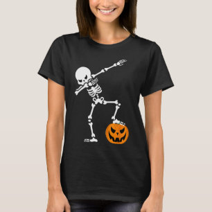 Halloween Pompoen Dabbing Skelet Voor Mannen Vrouw T-shirt