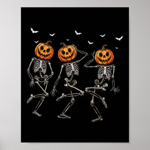 Halloween pompoen dansen skelet kostuum vrouwen M Poster