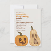 Halloween Pompoen Decorating Part Invite Kaart (Voorkant)