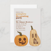 Halloween Pompoen Decorating Part Invite Kaart (Voorkant / Achterkant)