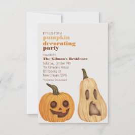Halloween Pompoen Decorating Part Invite Kaart